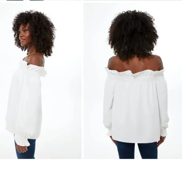 NWT Tuckernuck Marguerite White Off the Shoulder Blouse - Picture 3 of 14